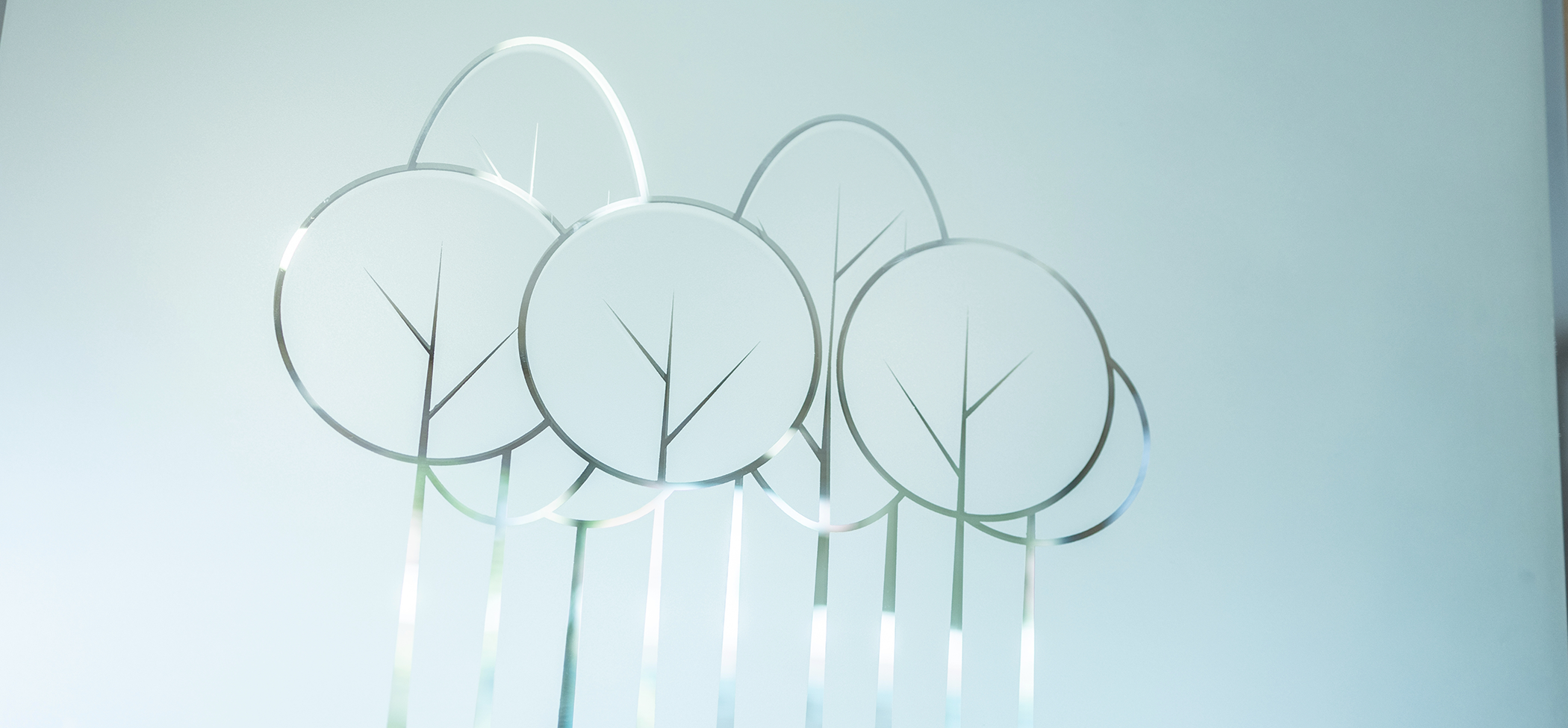 Wall art of a group of trees