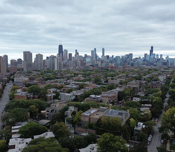 Aerial view of Chicago