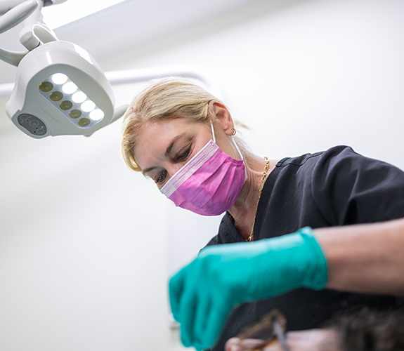 Lincoln Park dentist treating a patient