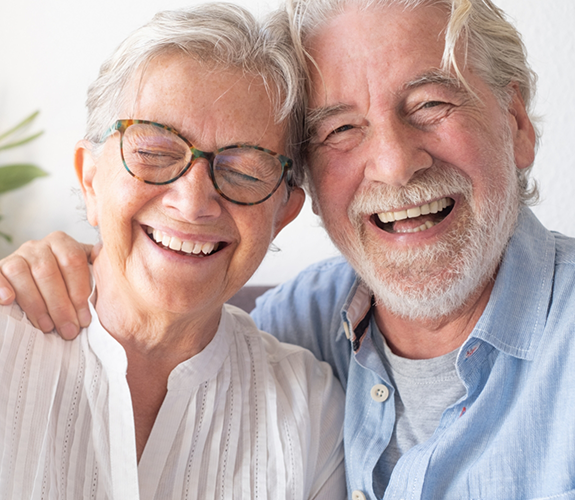 Smiling senior couple