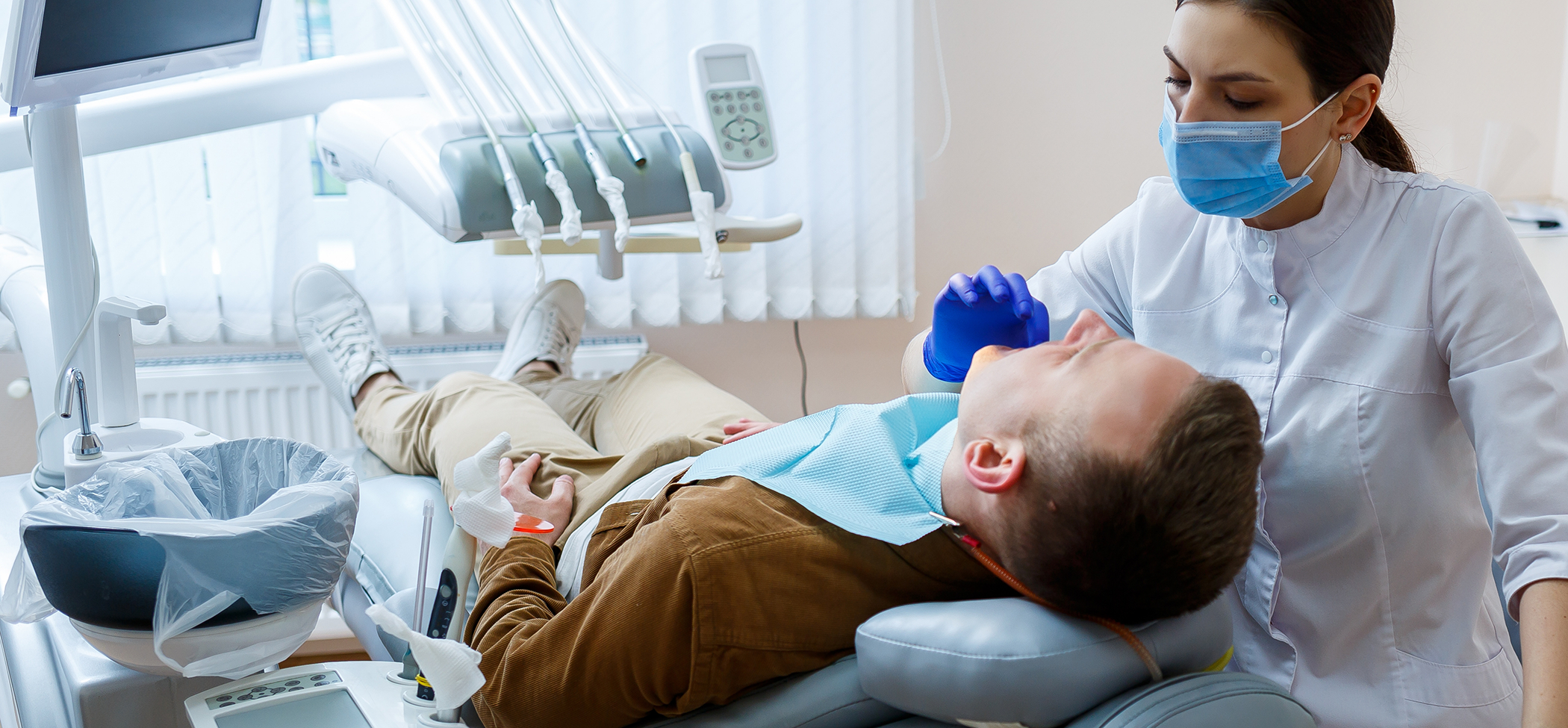 Dentist treating a patient